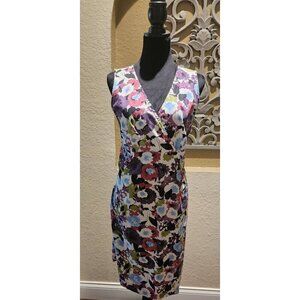 Bass Heritage Collection Size 8 Y2K Floral Wrap Style Sheath Dress 1970's
